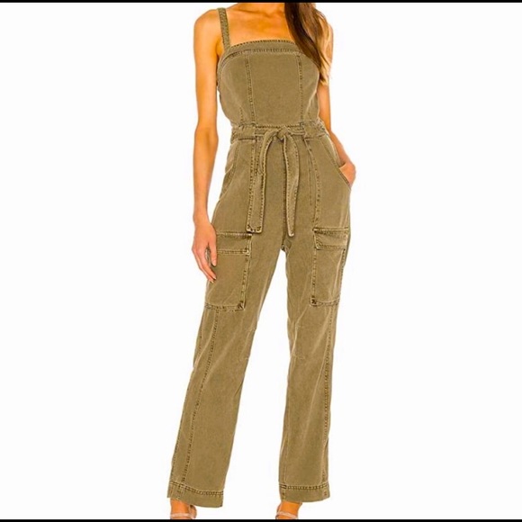 NWT Free People 90’s Straight Leg Sage Utility Jumpsuit - Picture 2 of 12